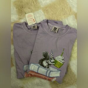 Beacon Hill Books & Cafe Purple Squirrel Graphic Shirt - NWOT